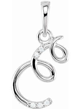 14K Yellow Gold .025 CTW Natural Diamond Initial A Pendant