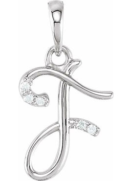 14K Yellow Gold .025 CTW Natural Diamond Initial A Pendant