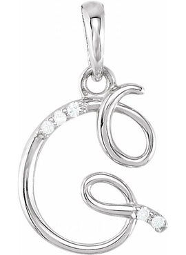 14K Yellow Gold .025 CTW Natural Diamond Initial A Pendant