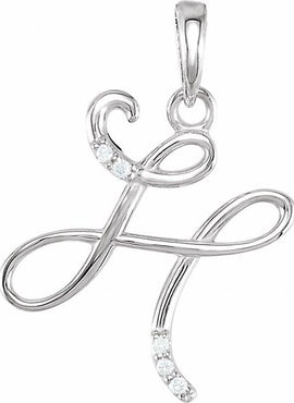 14K Yellow Gold .025 CTW Natural Diamond Initial A Pendant