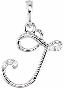 14K Yellow Gold .025 CTW Natural Diamond Initial A Pendant
