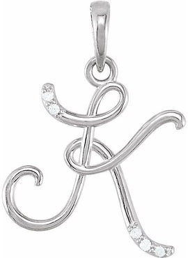 14K Yellow Gold .025 CTW Natural Diamond Initial A Pendant