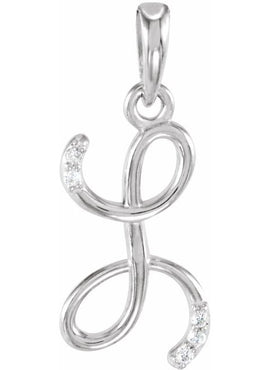 14K Yellow Gold .025 CTW Natural Diamond Initial A Pendant