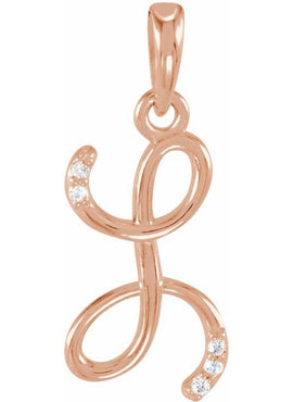 14K Yellow Gold .025 CTW Natural Diamond Initial A Pendant