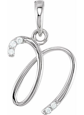 14K Yellow Gold .025 CTW Natural Diamond Initial A Pendant