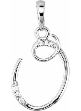 14K Yellow Gold .025 CTW Natural Diamond Initial A Pendant