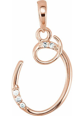 14K Yellow Gold .025 CTW Natural Diamond Initial A Pendant
