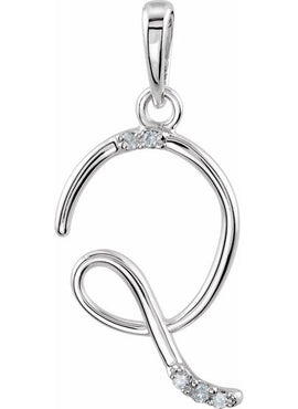 14K Yellow Gold .025 CTW Natural Diamond Initial A Pendant