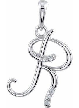 14K Yellow Gold .025 CTW Natural Diamond Initial A Pendant