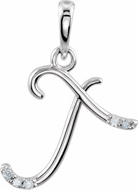 14K Yellow Gold .025 CTW Natural Diamond Initial A Pendant