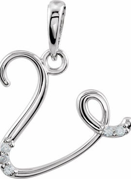 14K Yellow Gold .025 CTW Natural Diamond Initial A Pendant