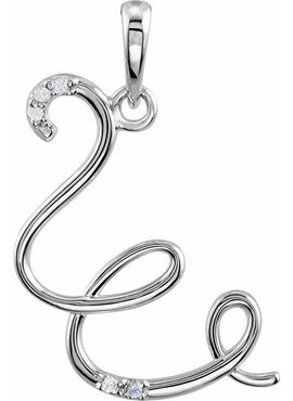14K Yellow Gold .025 CTW Natural Diamond Initial A Pendant