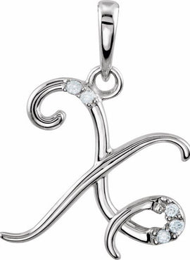 14K Yellow Gold .025 CTW Natural Diamond Initial A Pendant