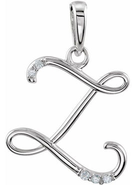 14K Yellow Gold .025 CTW Natural Diamond Initial A Pendant