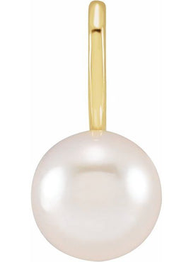 14K Yellow Gold Cultured Black Akoya Pearl Charm/Pendant