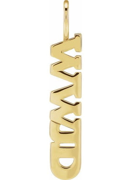 14K Rose Gold WWJD Charm/Pendant