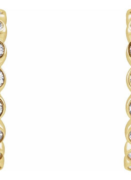 14K White Gold 1/4 CTW Natural Diamond 11.1 mm Hoop Earrings