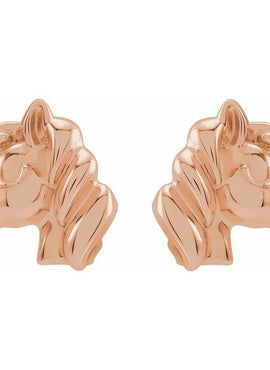 14K White Gold Youth Unicorn Earrings