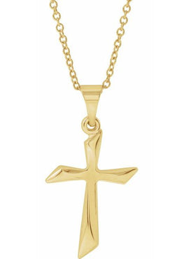 14K White Gold Cross 18