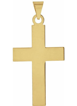 14K Yellow Gold Engravable Cross Pendant