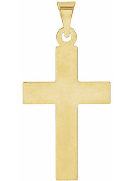 14K Yellow Gold Engravable Cross Pendant