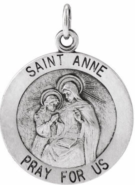 14K Yellow Gold 18 mm St. Anne Medal