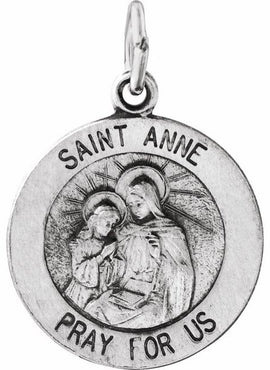 14K Yellow Gold 18 mm St. Anne Medal
