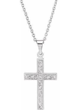 14K Rose Gold 49.1x25 mm Cross Pendant