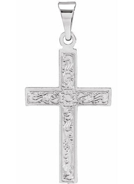 14K Rose Gold 49.1x25 mm Cross Pendant