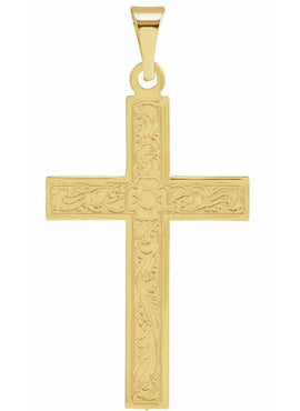 14K Rose Gold 49.1x25 mm Cross Pendant