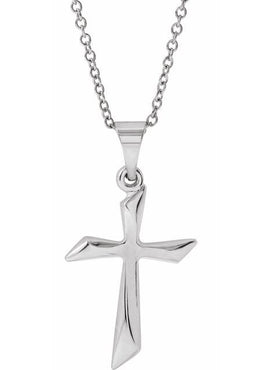 14K White Gold Cross 18