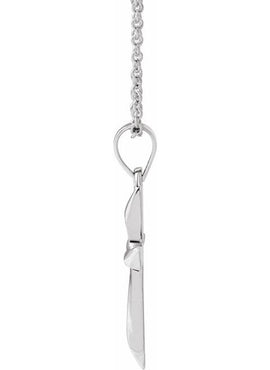 14K White Gold Cross 18