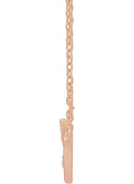 14K White Gold .0025 CT Natural Diamond Heart & Cross Necklace Center
