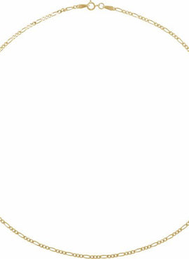 14K Yellow Gold 1.9 mm Diamond-Cut Figaro 16
