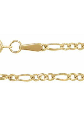 14K Yellow Gold 1.9 mm Diamond-Cut Figaro 16
