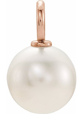 14K Yellow Gold Cultured White Freshwater Pearl Pendant