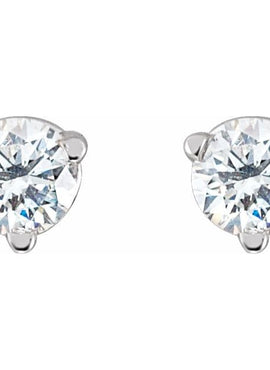 14K White Gold Natural Blue Sheen Moonstone Earrings