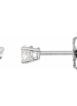 14K White Gold Natural Blue Sheen Moonstone Earrings