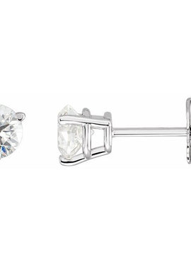 14K White Gold Natural Blue Sheen Moonstone Earrings