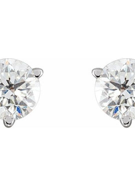 14K White Gold Natural Blue Sheen Moonstone Earrings