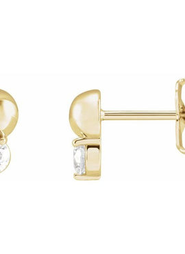 Platinum 1/5 CTW Natural Diamond Bead Earrings