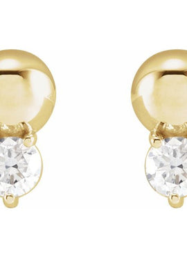 Platinum 1/5 CTW Natural Diamond Bead Earrings
