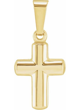 14K Yellow Gold 19x15 mm Cross Pendant