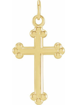14K White Gold Cross Pendant