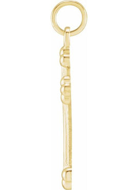 14K White Gold Cross Pendant