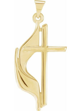 Platinum Methodist Cross Pendant