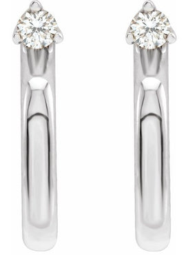 14K Yellow Gold 1/8 CTW Natural Diamond Hoop Earring