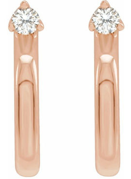 14K Yellow Gold 1/8 CTW Natural Diamond Hoop Earring