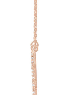 14K Rose Gold .08 CTW Natural Diamond Heart Key 16 1/2