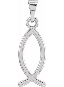 14K Yellow Gold 20x7 mm Ichthus (Fish) Pendant